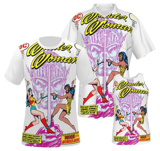 WONDER WOMAN 206 ALL OVER PRINT SHIRT, BUTTON UP & TANK