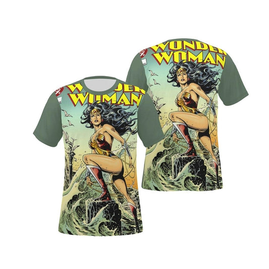 WONDER WOMAN 118 V2 ALL OVER PRINT SHIRT, BUTTON UP & TANK