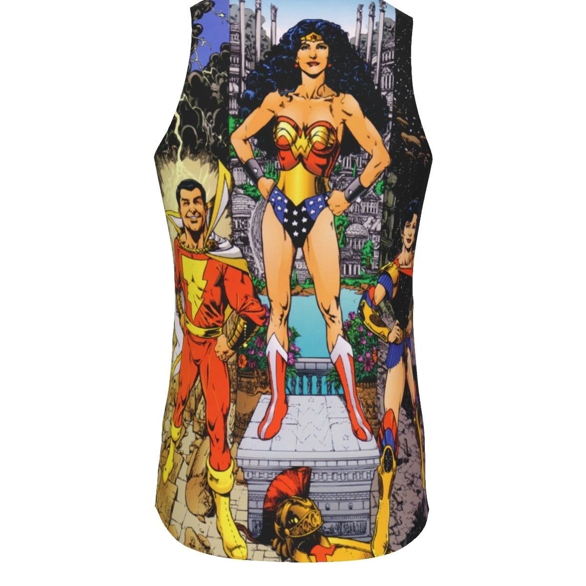 WONDER WOMAN JIMENEZ ALL OVER PRINT SHIRT, BUTTON UP & TANK
