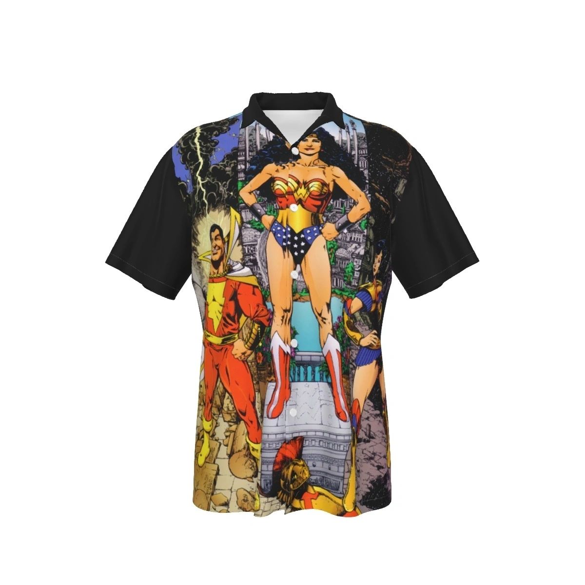WONDER WOMAN JIMENEZ ALL OVER PRINT SHIRT, BUTTON UP & TANK