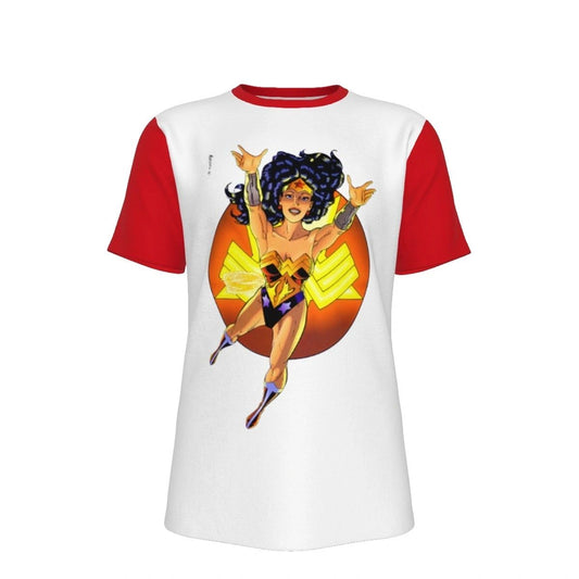 WONDER WOMAN MARSHAL ROGERS PIN UP ALL OVER PRINT SHIRT, BUTTON UP & TANK