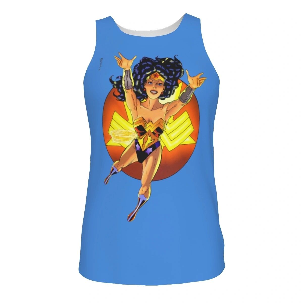 WONDER WOMAN MARSHAL ROGERS PIN UP ALL OVER PRINT SHIRT, BUTTON UP & TANK