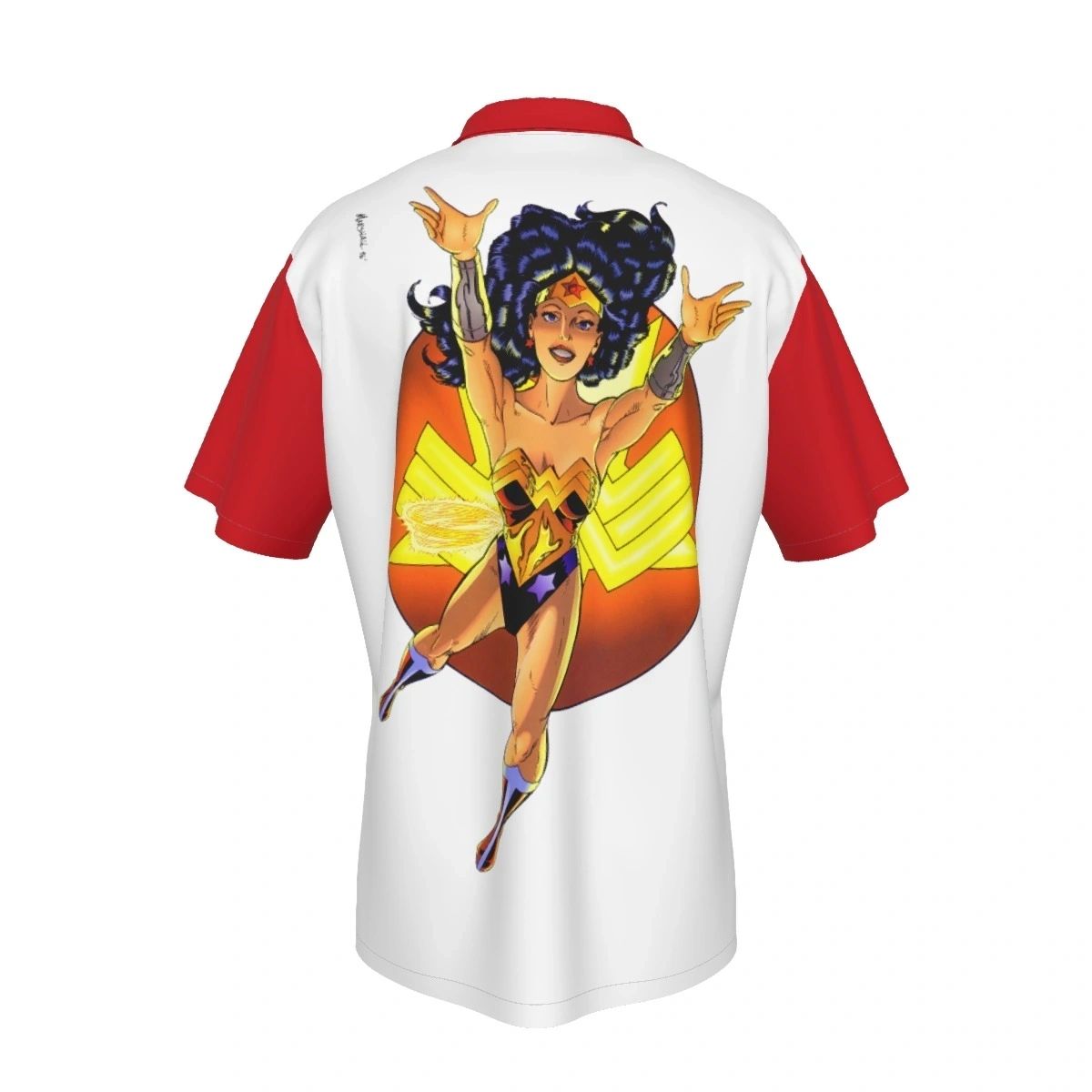 WONDER WOMAN MARSHAL ROGERS PIN UP ALL OVER PRINT SHIRT, BUTTON UP & TANK