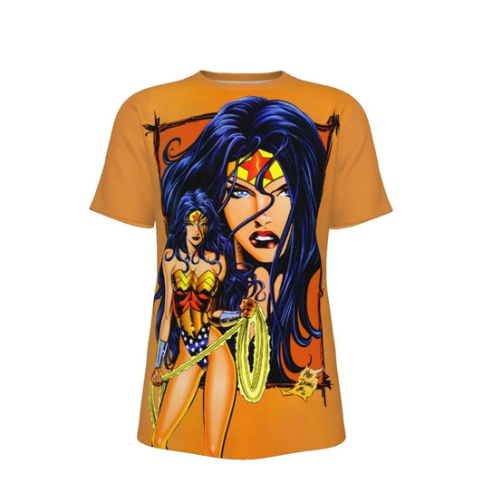 WONDER WOMAN MIKE DEOGATO PIN UP ALL OVER PRINT SHIRT, BUTTON UP & TANK