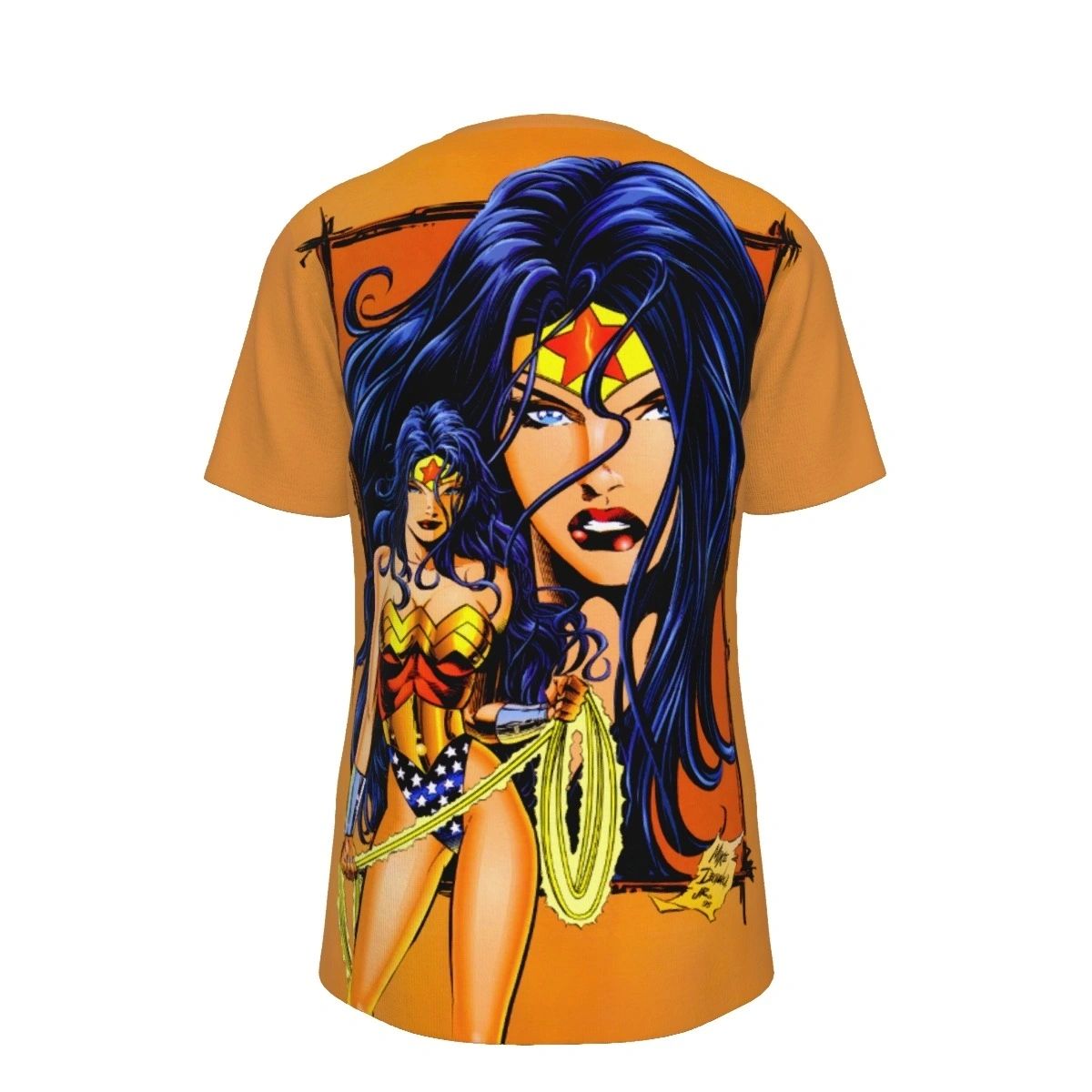 WONDER WOMAN MIKE DEOGATO PIN UP ALL OVER PRINT SHIRT, BUTTON UP & TANK