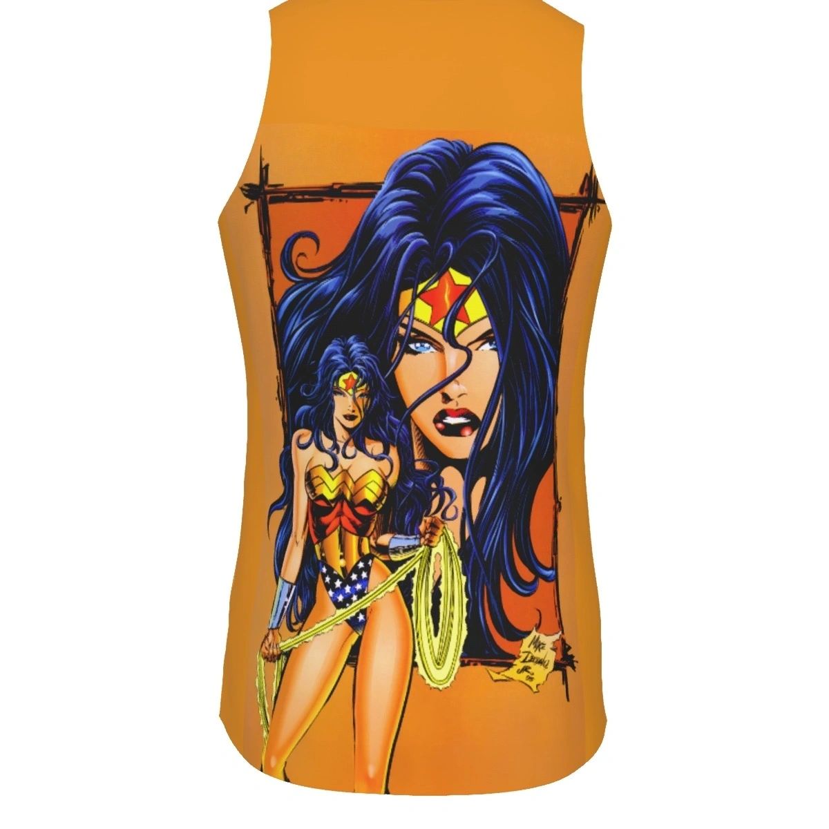 WONDER WOMAN MIKE DEOGATO PIN UP ALL OVER PRINT SHIRT, BUTTON UP & TANK