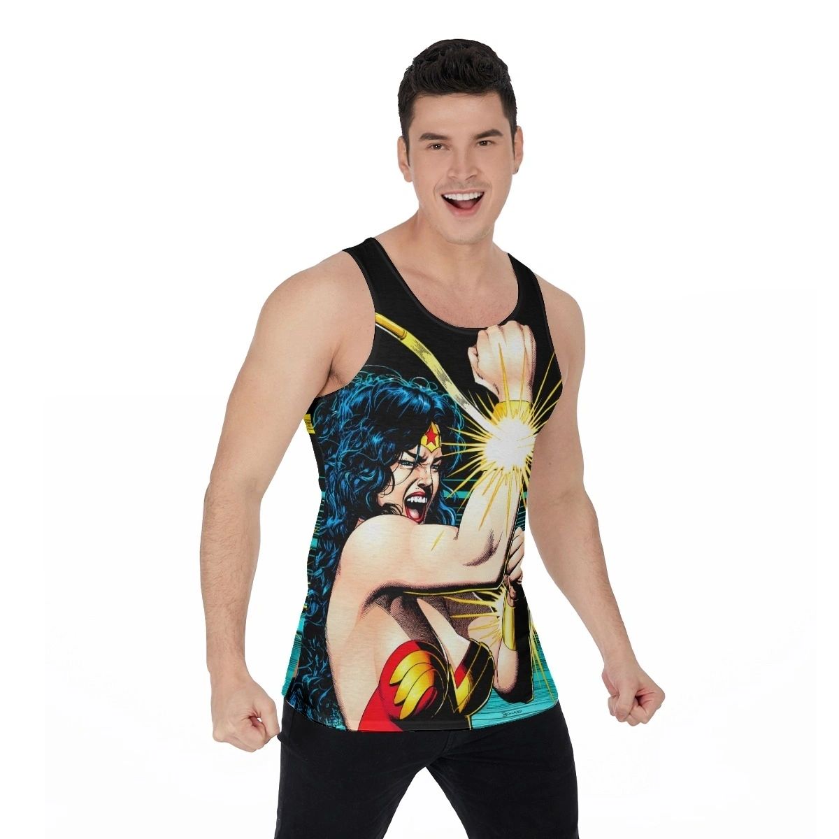 WONDER WOMAN BOLAND PINUP ALL OVER PRINT SHIRT & TANK