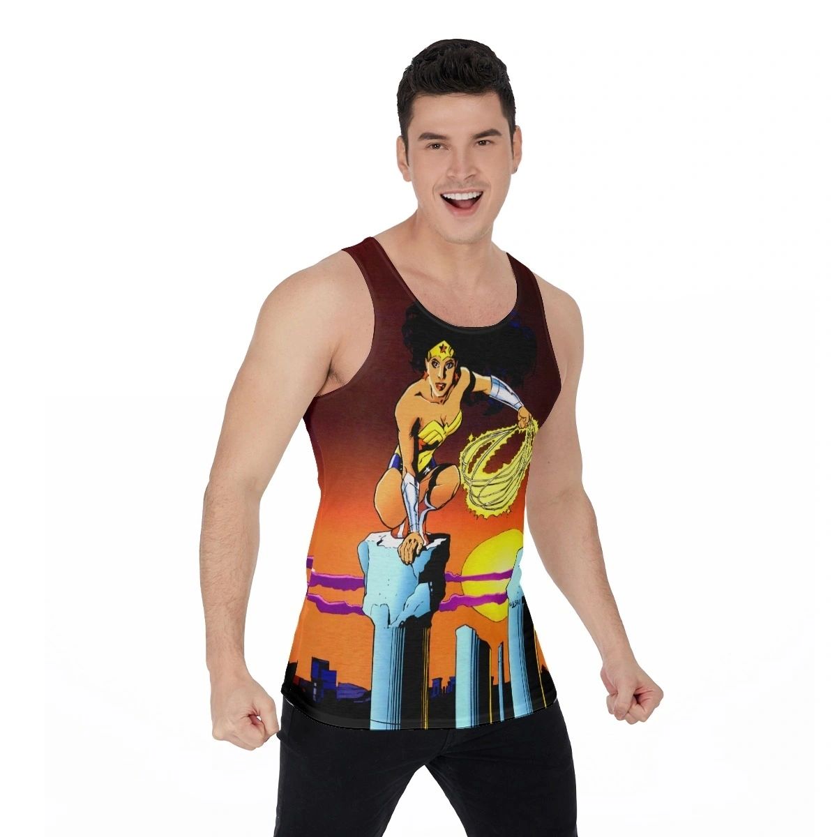 WONDER WOMAN STUART IMMOMEN PINUP ALL OVER PRINT SHIRT & TANK