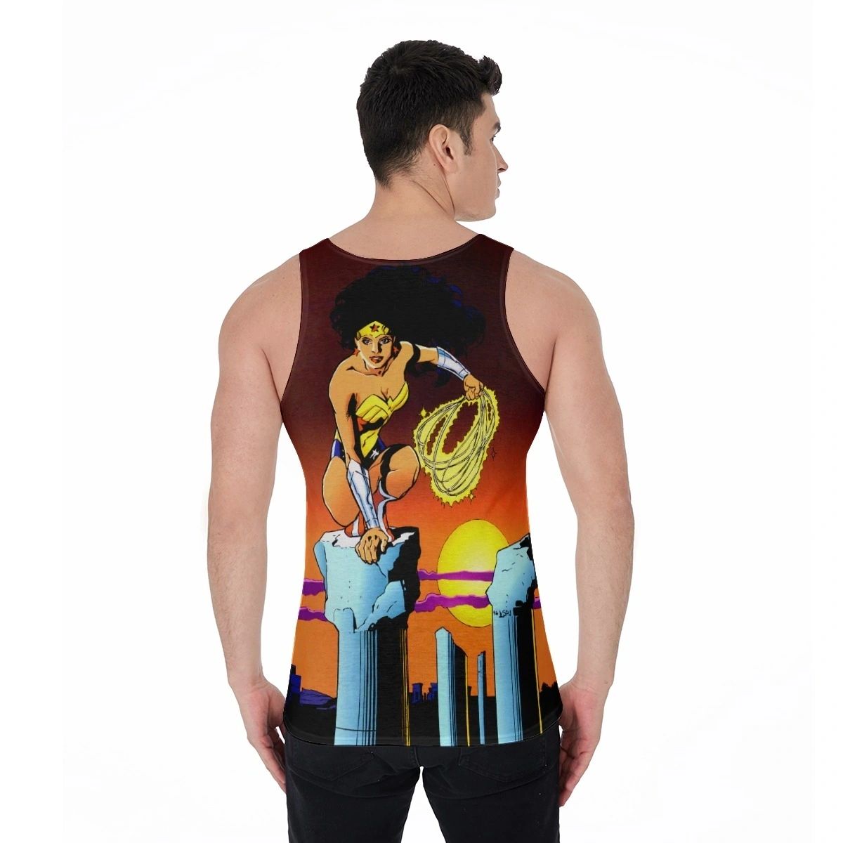 WONDER WOMAN STUART IMMOMEN PINUP ALL OVER PRINT SHIRT & TANK