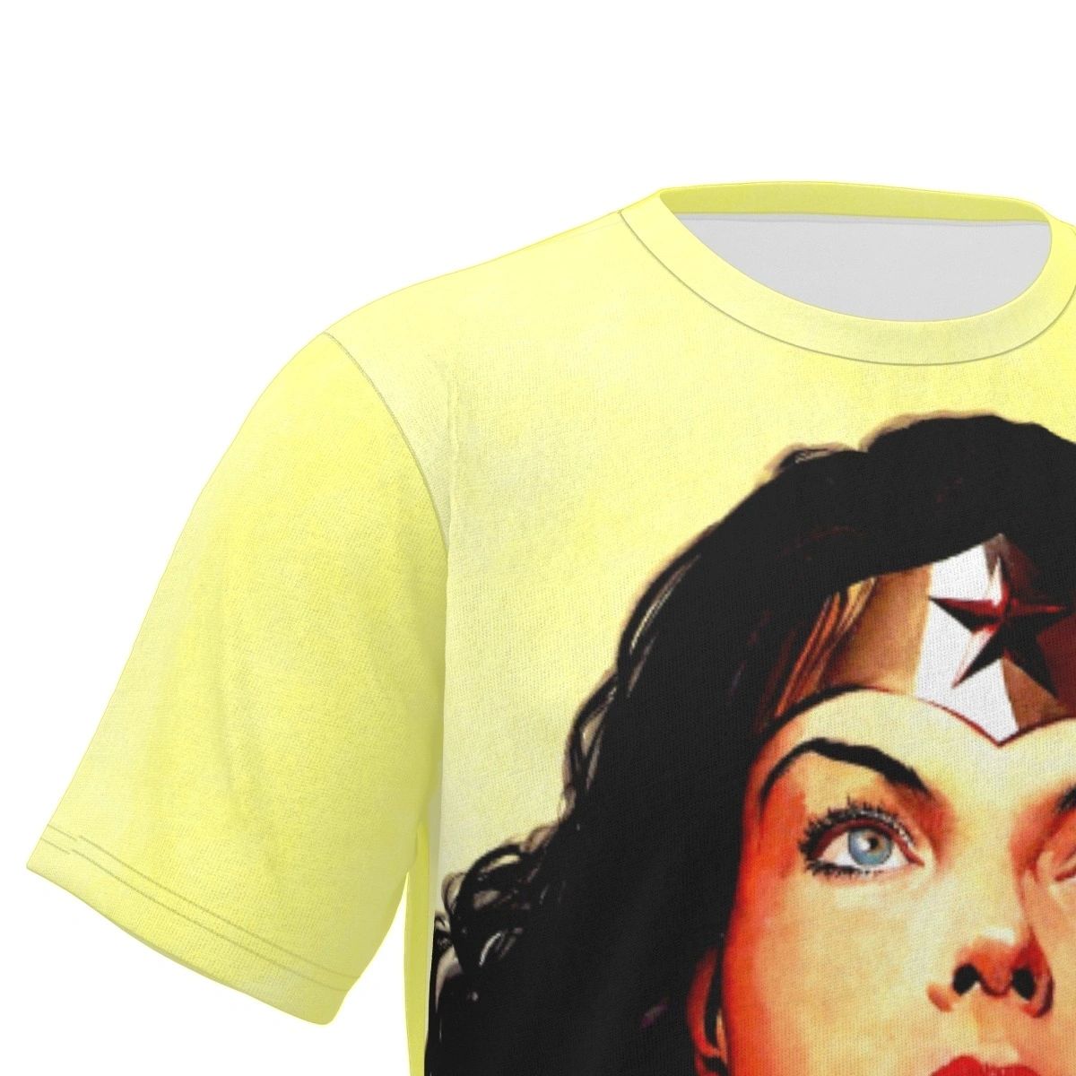 WONDER WOMAN CLOSE UP ROSS ART ALL OVER PRINT SHIRT & TANK