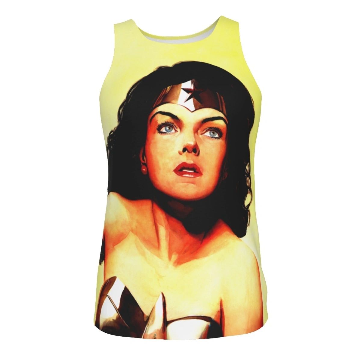WONDER WOMAN CLOSE UP ROSS ART ALL OVER PRINT SHIRT & TANK