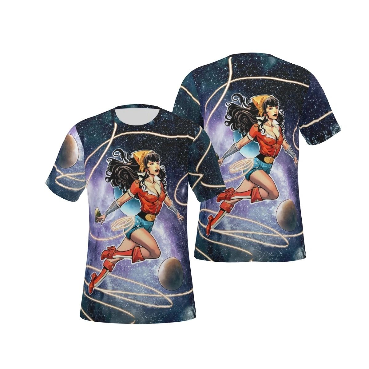 WONDER WOMAN BOMBSHELL PINUP ALL OVER PRINT SHIRT & TANK