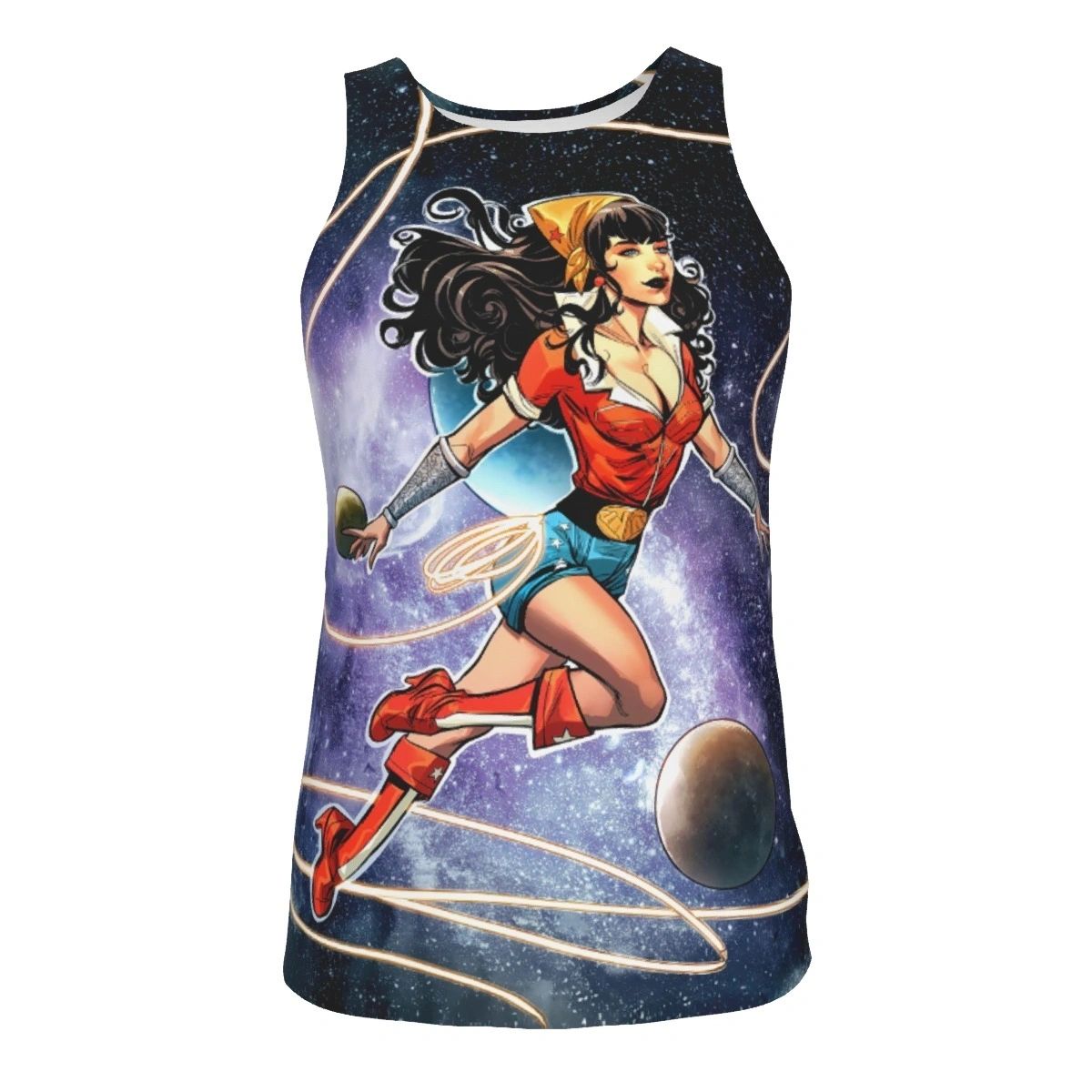 WONDER WOMAN BOMBSHELL PINUP ALL OVER PRINT SHIRT & TANK