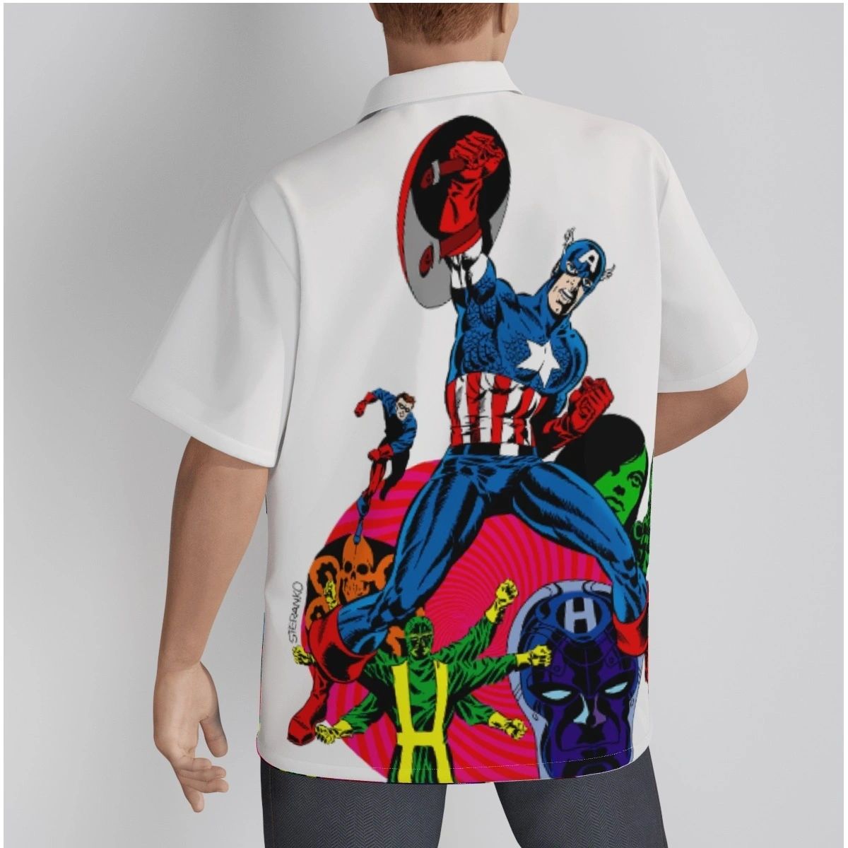CAPTAIN AMERICA 111 OVER PRINT SHIRT & TANK - STERANKO ART