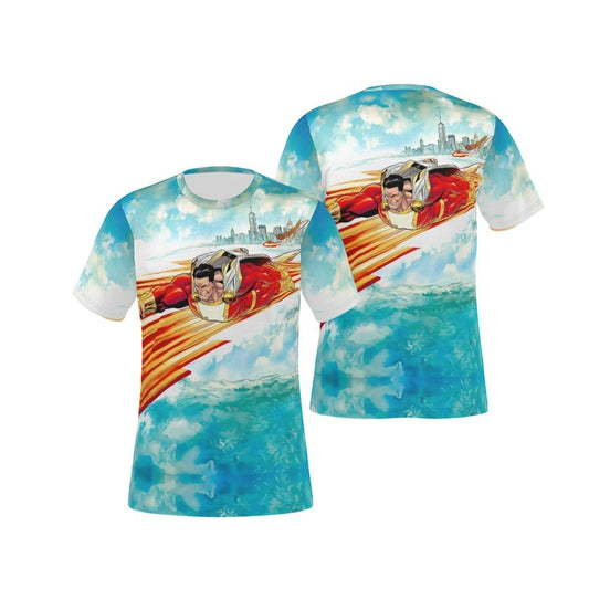 SHAZAM 1 V4 SPLASH OVER PRINT SHIRT & TANK