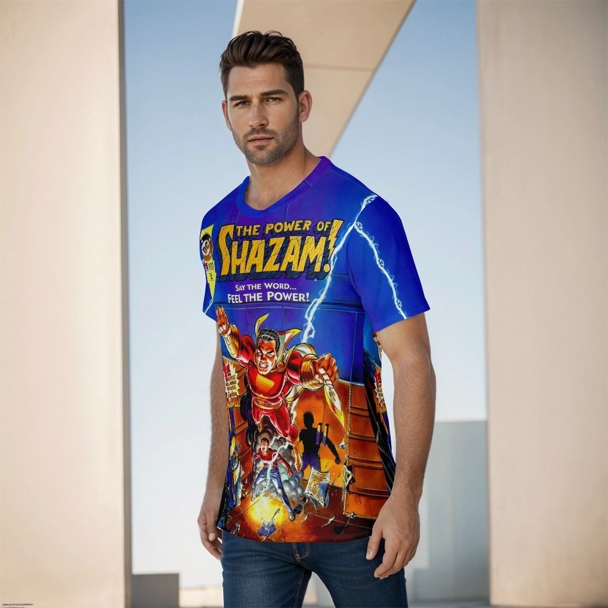 POWER OF SHAZAM 1 OVER PRINT SHIRT & TANK
