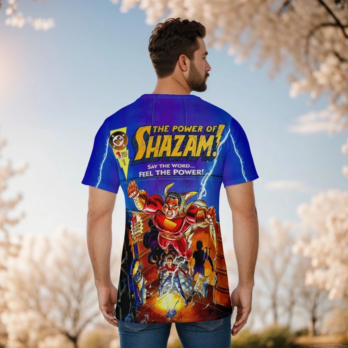 POWER OF SHAZAM 1 OVER PRINT SHIRT & TANK