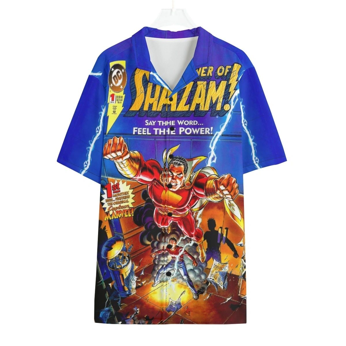 POWER OF SHAZAM 1 OVER PRINT SHIRT & TANK