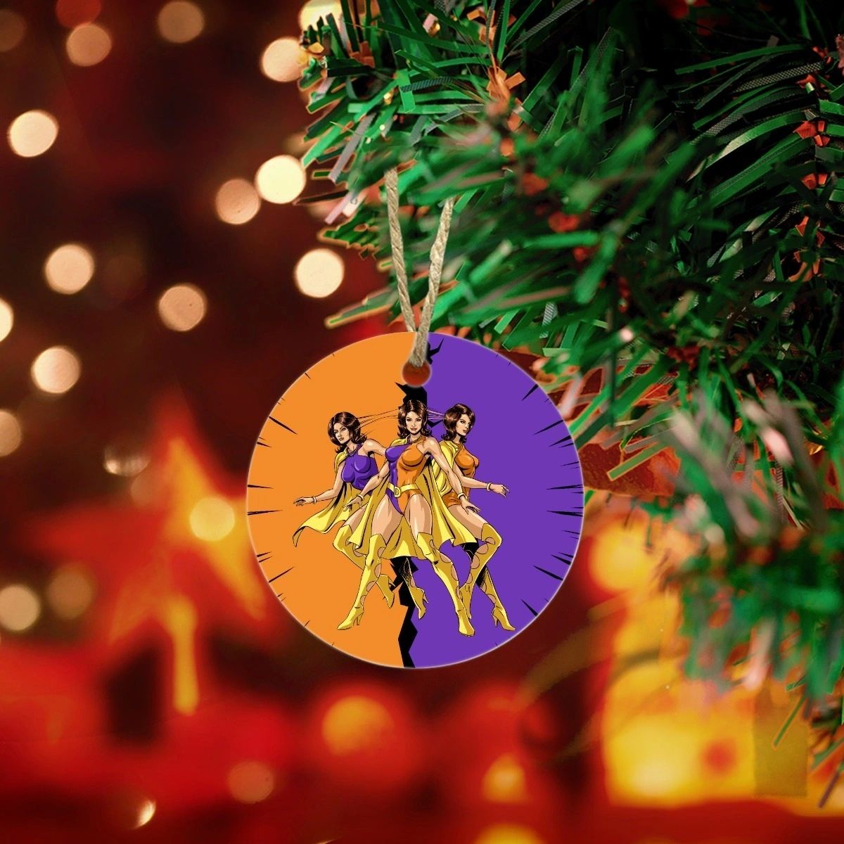 DUO DAMSEL CHRISTMAS TREE ORNAMENT