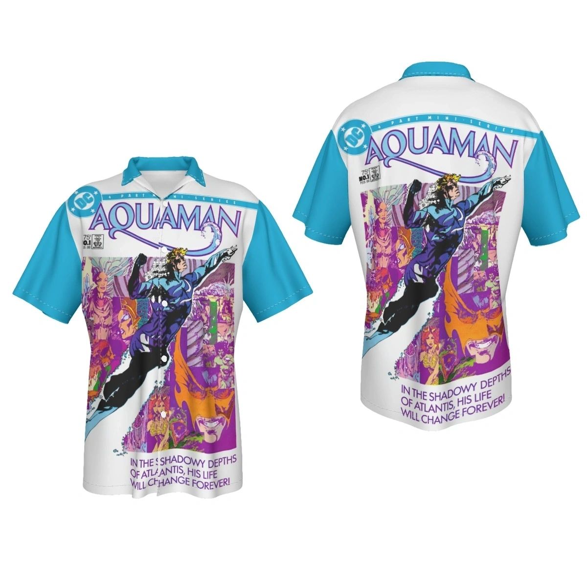 THE AQUAMAN 1 V2 OVER PRINT SHIRT & TANK