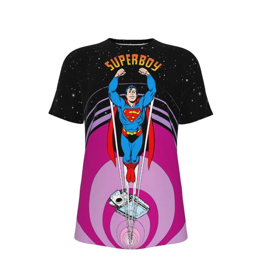 SUPERBOY SPACEWARP PANEL OVER PRINT SHIRT & TANK