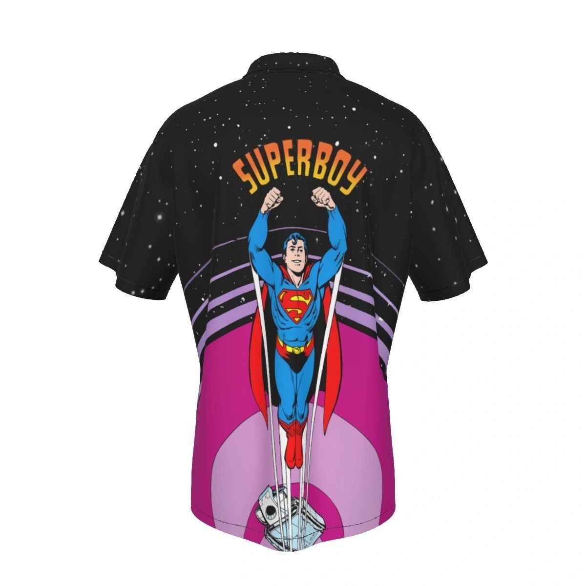 SUPERBOY SPACEWARP PANEL OVER PRINT SHIRT & TANK