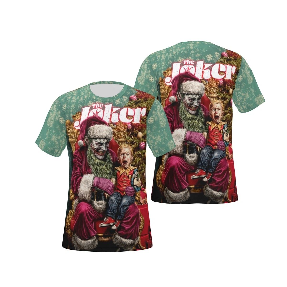 JOKER SANTA WITH ROBIN OVER PRINT SHIRT & TANK