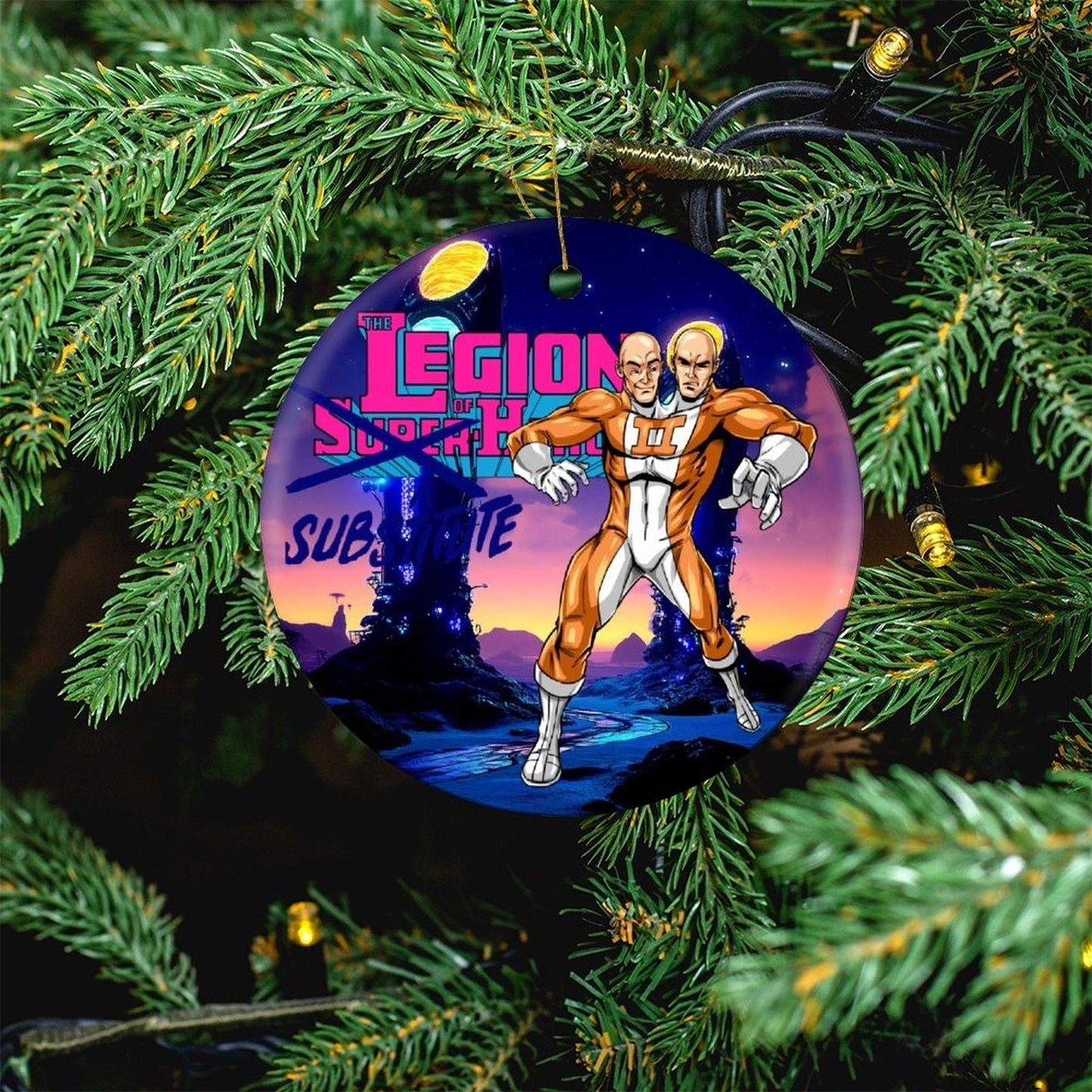 DOUBLE HEADER CHRISTMAS TREE ORNAMENT