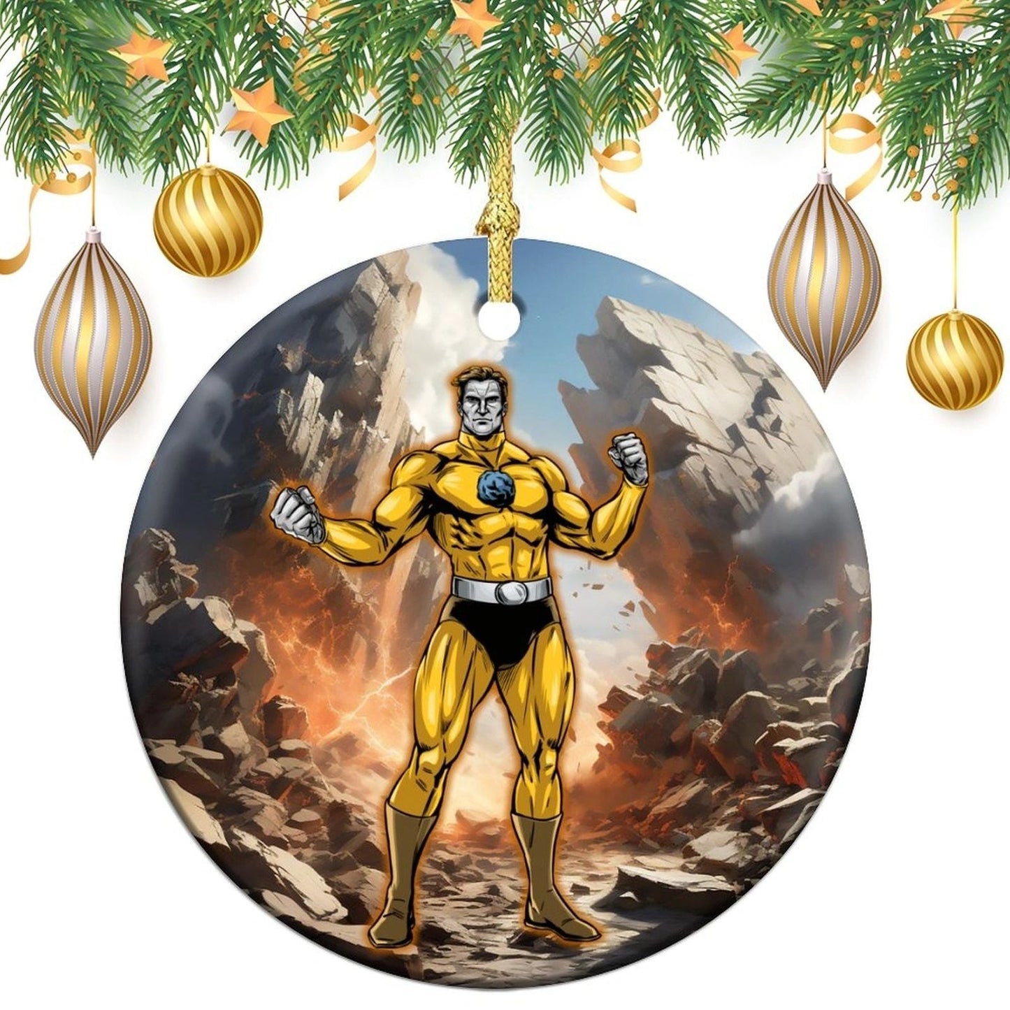 STONE BOY CHRISTMAS TREE ORNAMENT