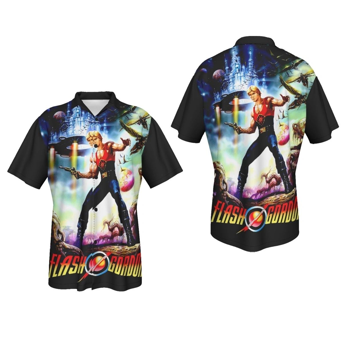 FLASH GORDON MOVIE POSTER 2 PINUP OVER PRINT SHIRT & TANK