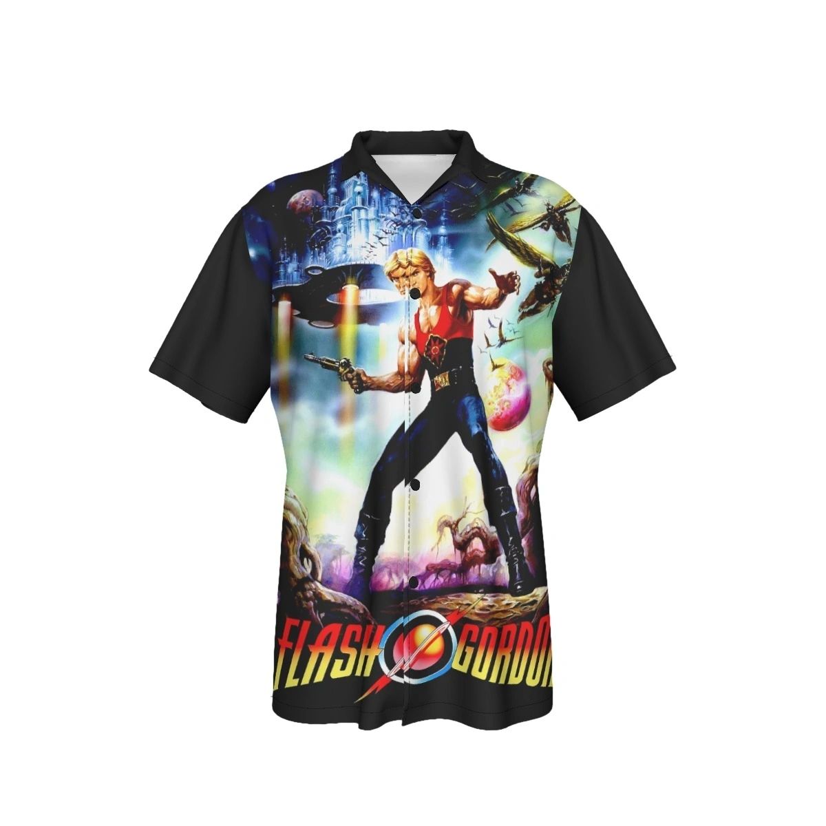 FLASH GORDON MOVIE POSTER 2 PINUP OVER PRINT SHIRT & TANK