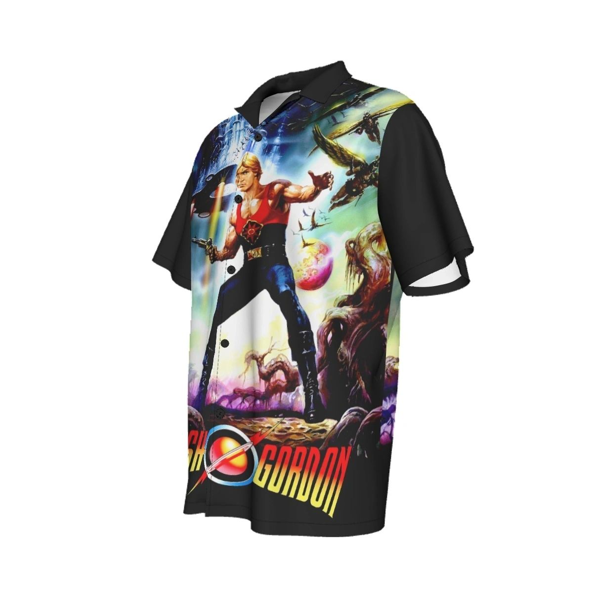 FLASH GORDON MOVIE POSTER 2 PINUP OVER PRINT SHIRT & TANK