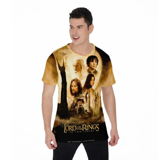 TWO TOWERS MOVIE POSTER PINUP OVER PRINT SHIRT & TANK- LORD OF THE RINGS