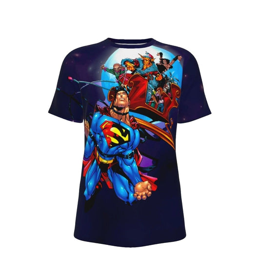ACTION 762 OVER PRINT SHIRT & TANK - SUPERMAN PULLING SLEIGH