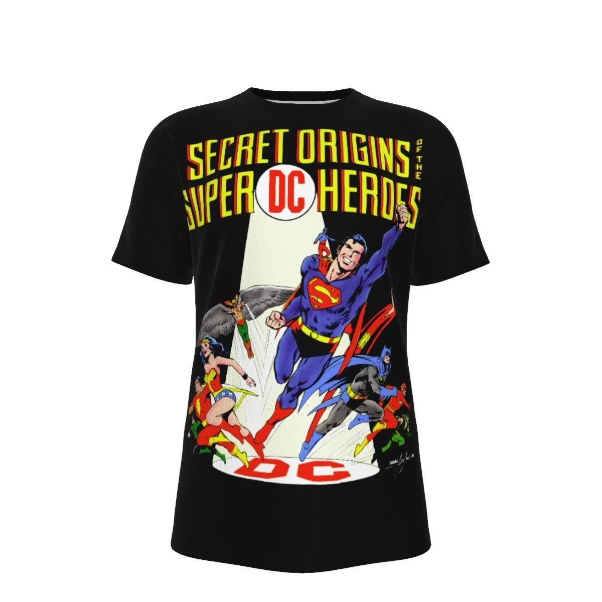 ORIGINS OF THE DC UNIVERSE OVER PRINT SHIRT & TANK -MYSTERY SHIRT 1 - NEAL ADAMS