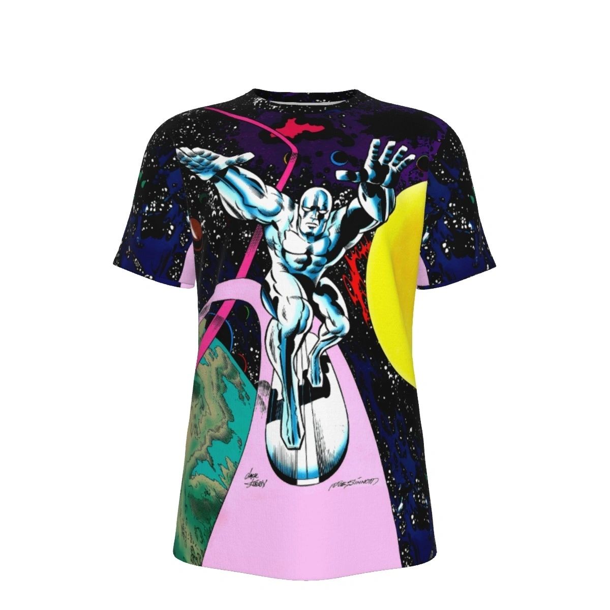 SILVER SURFER PIN UP BY JACK KIRBY OVER PRINT SHIRT & TANK