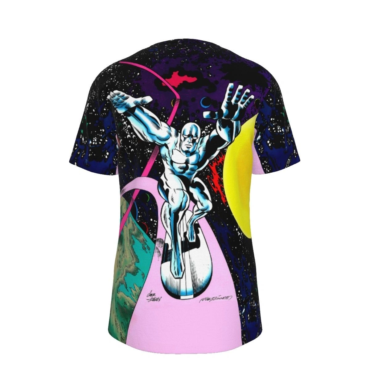 SILVER SURFER PIN UP BY JACK KIRBY OVER PRINT SHIRT & TANK