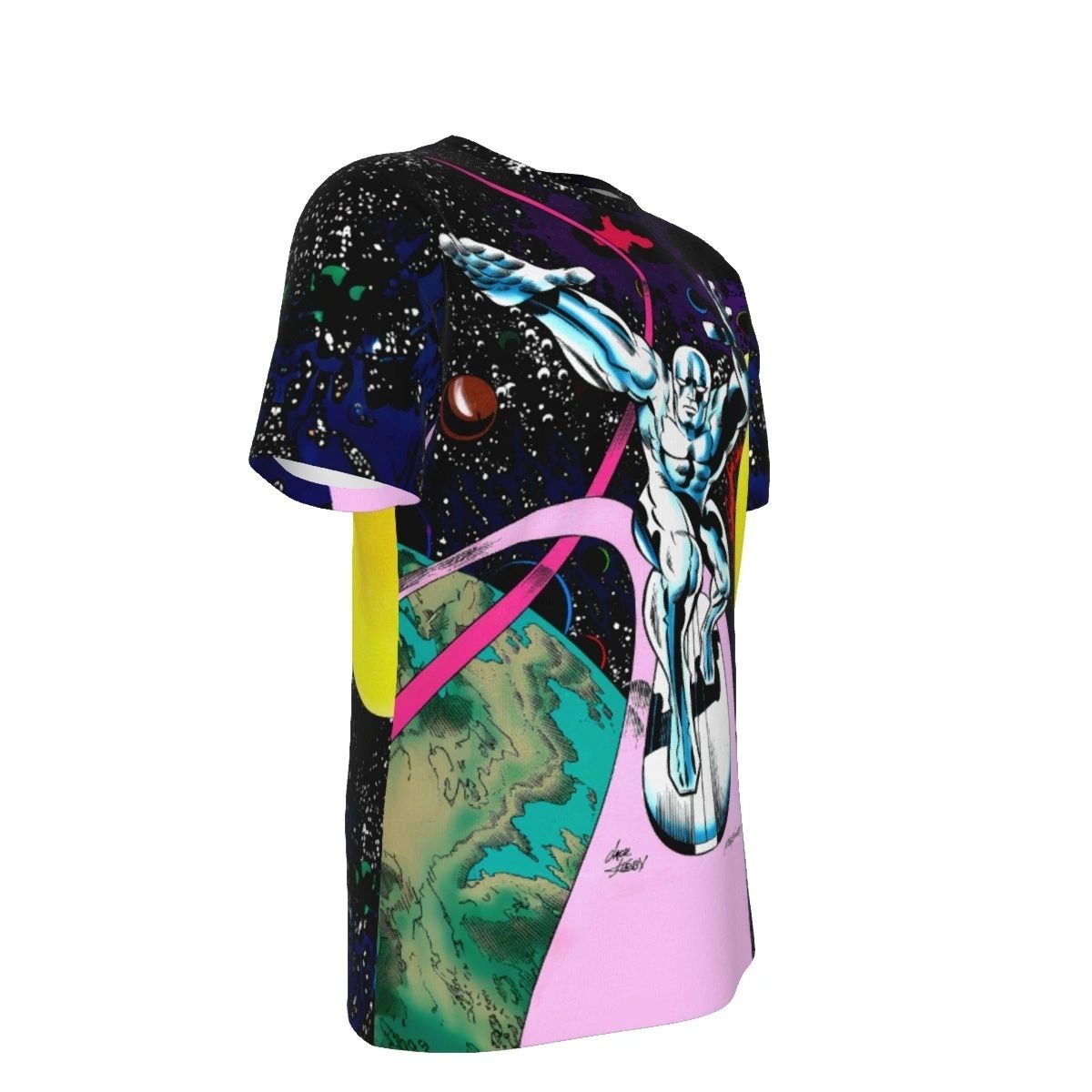 SILVER SURFER PIN UP BY JACK KIRBY OVER PRINT SHIRT & TANK