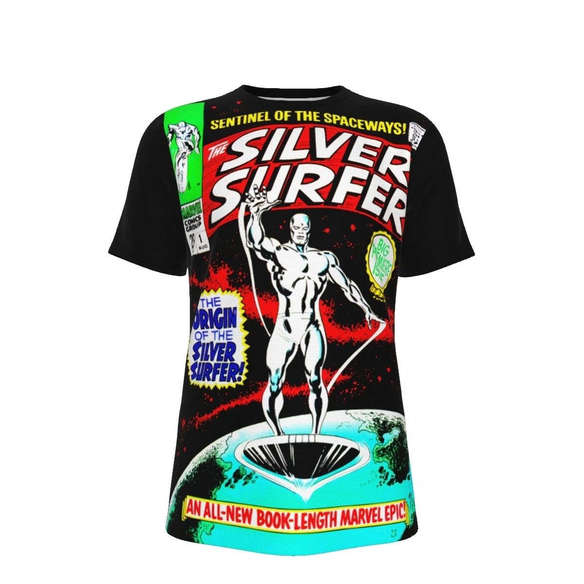 SILVER SURFER 1 V1 BY JACK KIRBY OVER PRINT SHIRT & TANK