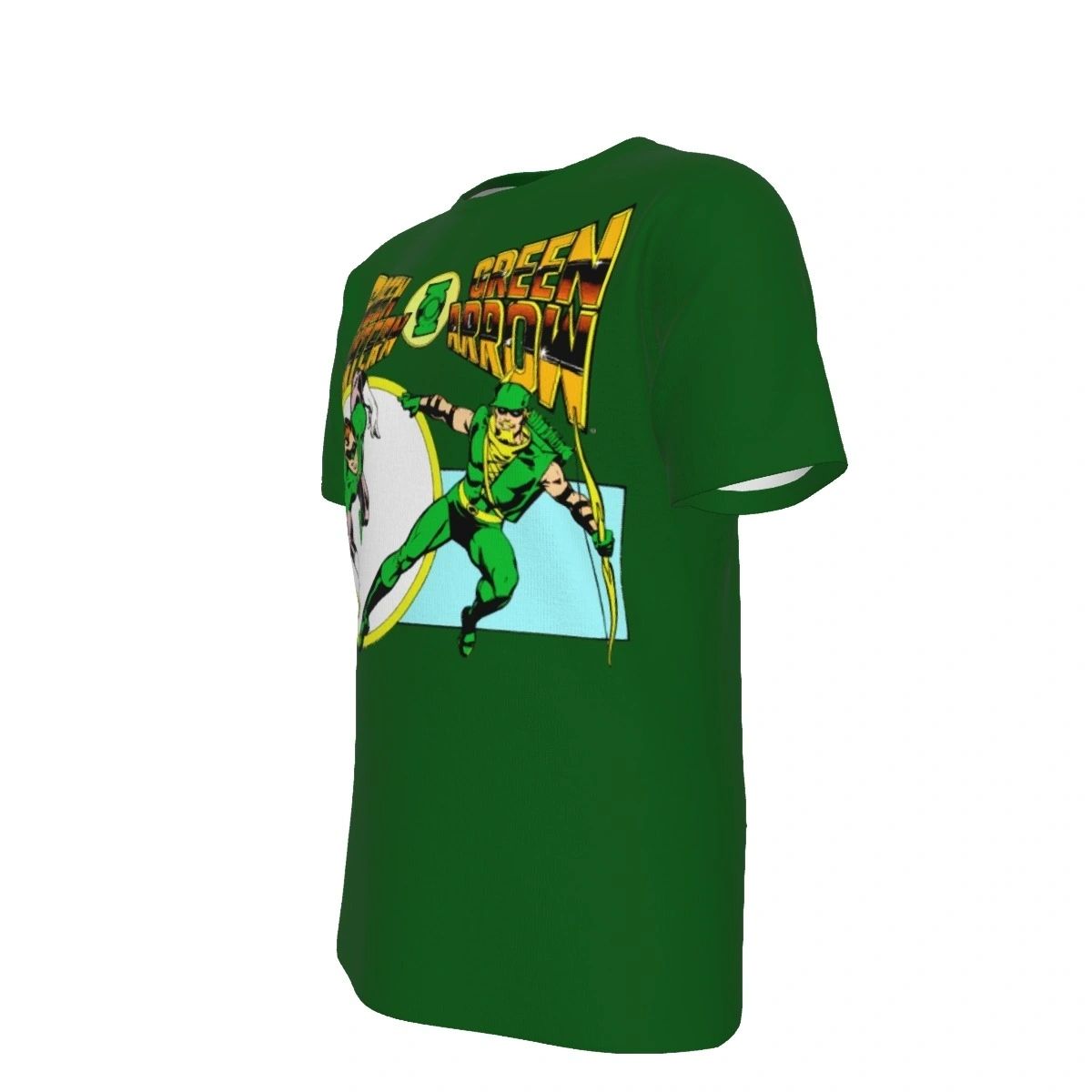 GREEN LANTERN GREEN ARROW AD OVER PRINT SHIRT & TANK