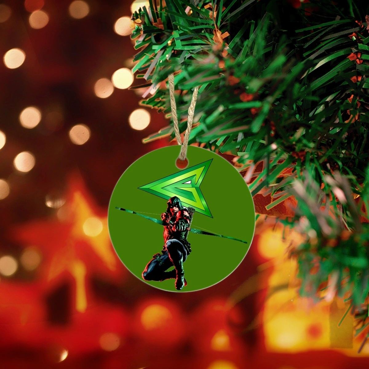GREEN ARROW CHRISTMAS TREE ORNAMENT