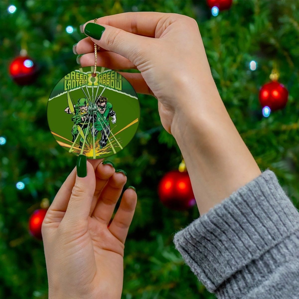 GREEN LANTERN GREEN ARROW CHRISTMAS TREE ORNAMENT