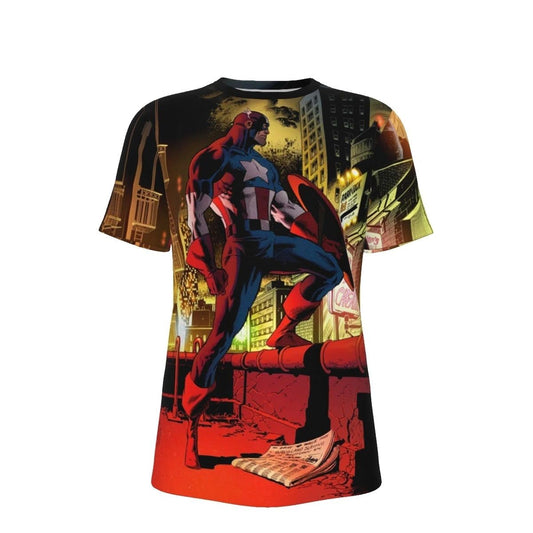 CAPTAIN AMERICA LEINIL YU PINUP OVER PRINT SHIRT & TANK