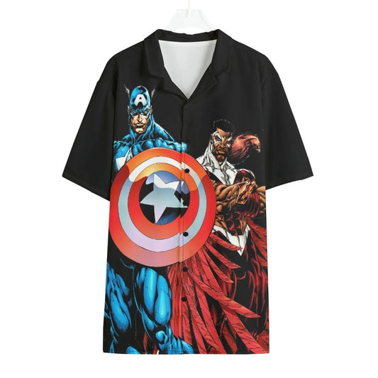 CAPTAIN AMERICA AND FALCON OVER PRINT SHIRT & TANK