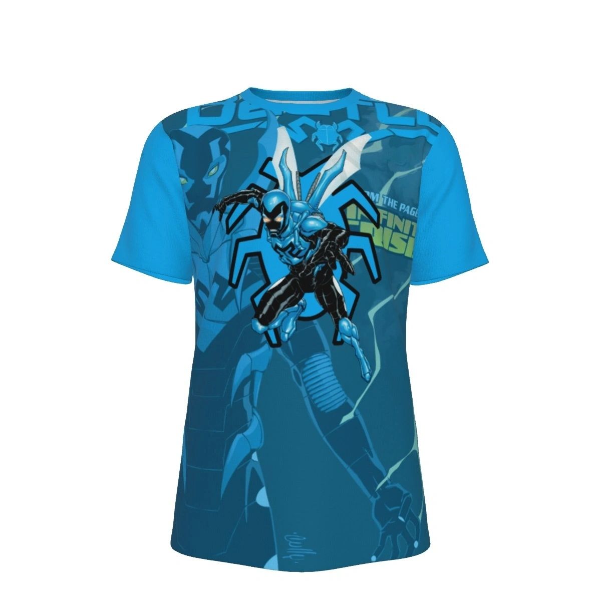 NEW BLUE BEETLE ALL OVER PRINT SHIRT & TANK - OVER BLUE BEETLE 1