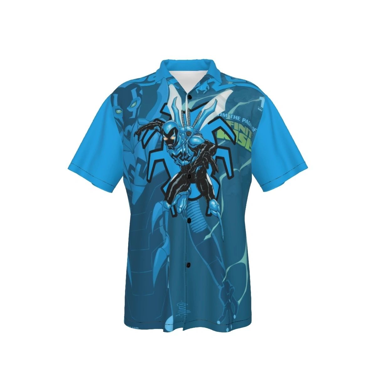 NEW BLUE BEETLE ALL OVER PRINT SHIRT & TANK - OVER BLUE BEETLE 1