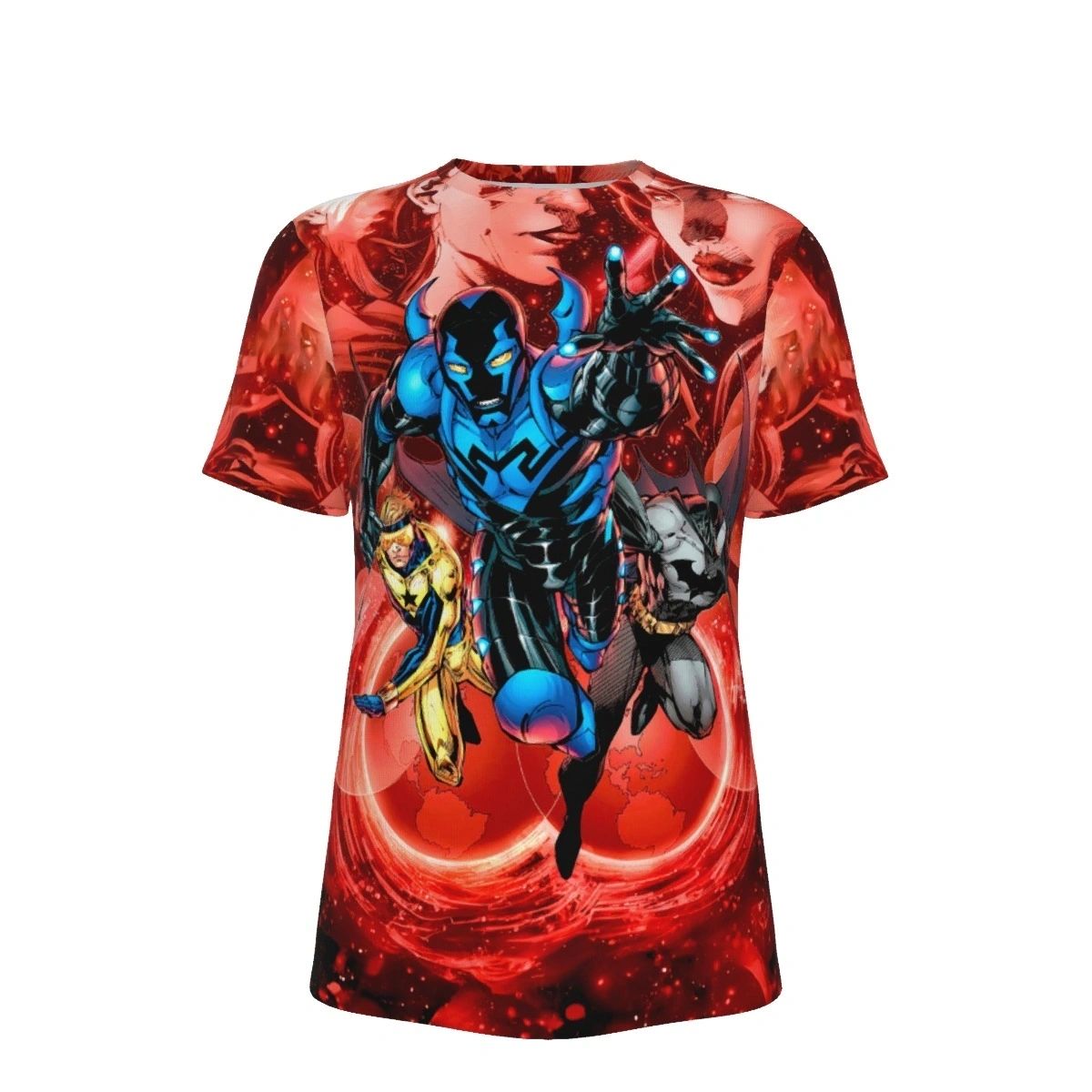 NEW BLUE BEETLE INFINITE CRISIS 5 ALL OVER PRINT SHIRT & TANK - JIM LEE ART