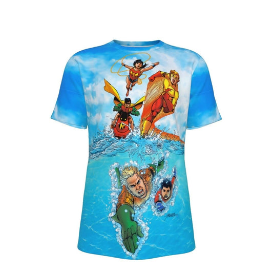 AQUAMAN AND TEEN TITANS OCEAN ALL OVER PRINT SHIRT & TANK - PEREZ ART