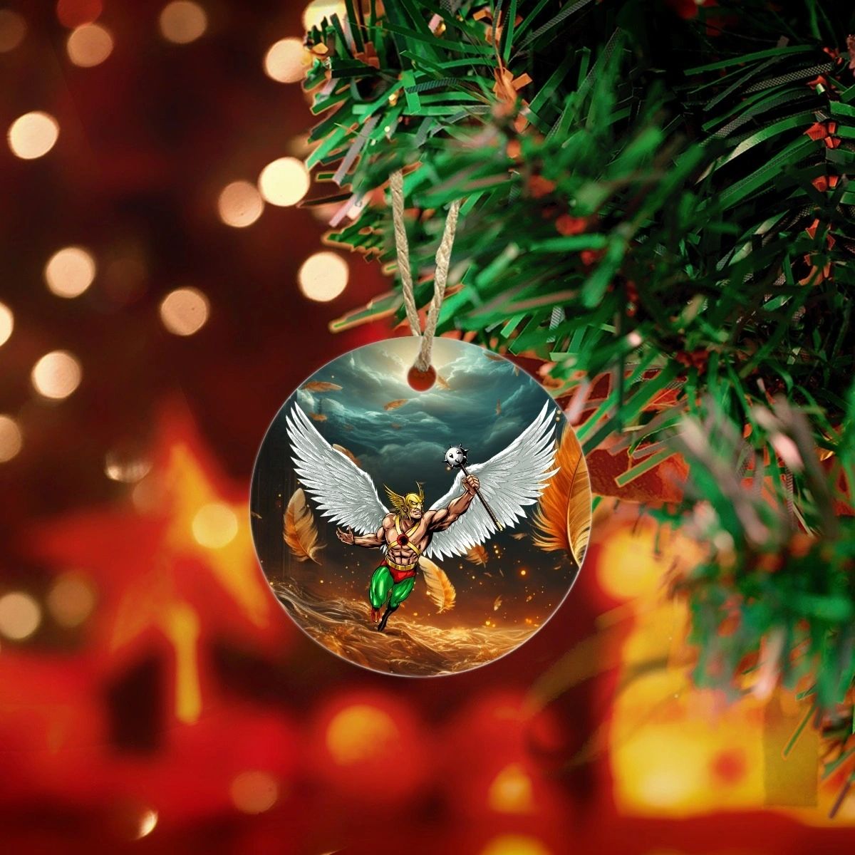 HAWKMAN READY CHRISTMAS TREE ORNAMENT