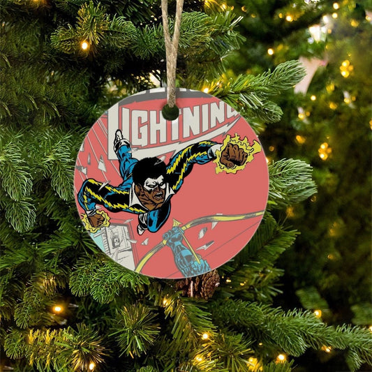 BLACK LIGHTNING CHRISTMAS TREE ORNAMENT